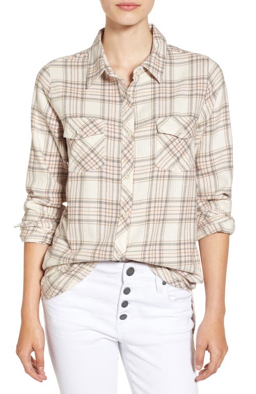 Volcom 'Cozy Days' Plaid Flannel Shirt in White Vintage at Nordstrom, Size X-Small