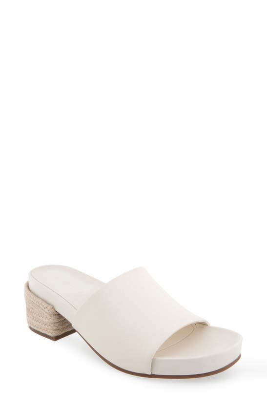 Shop Aerosoles Clark Raffia Block Heel Sandal In Eggnog Leather