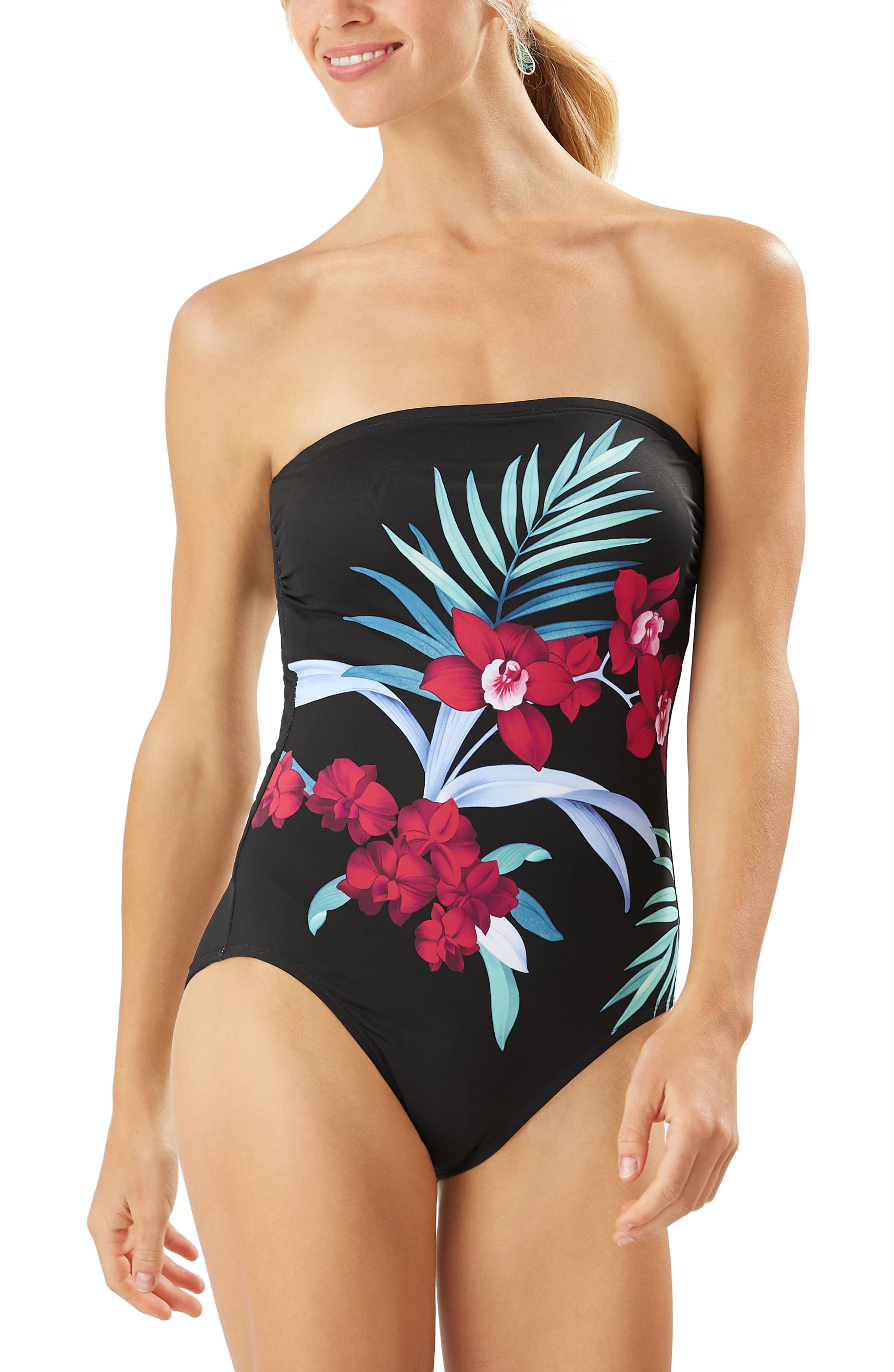 Midnight Orchid Strapless One-Piece 