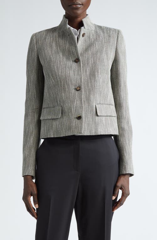 Shop Lafayette 148 New York Lex Herringbone Crop Jacket In Vineyard Multi