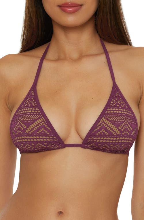 Shop Becca Color Play Triangle Bikini Top In Aubergine