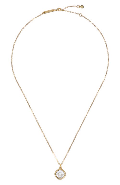 Shop Ted Baker London Crastel Round Crystal Pendant Necklace In Gold Tone/clear Crystal