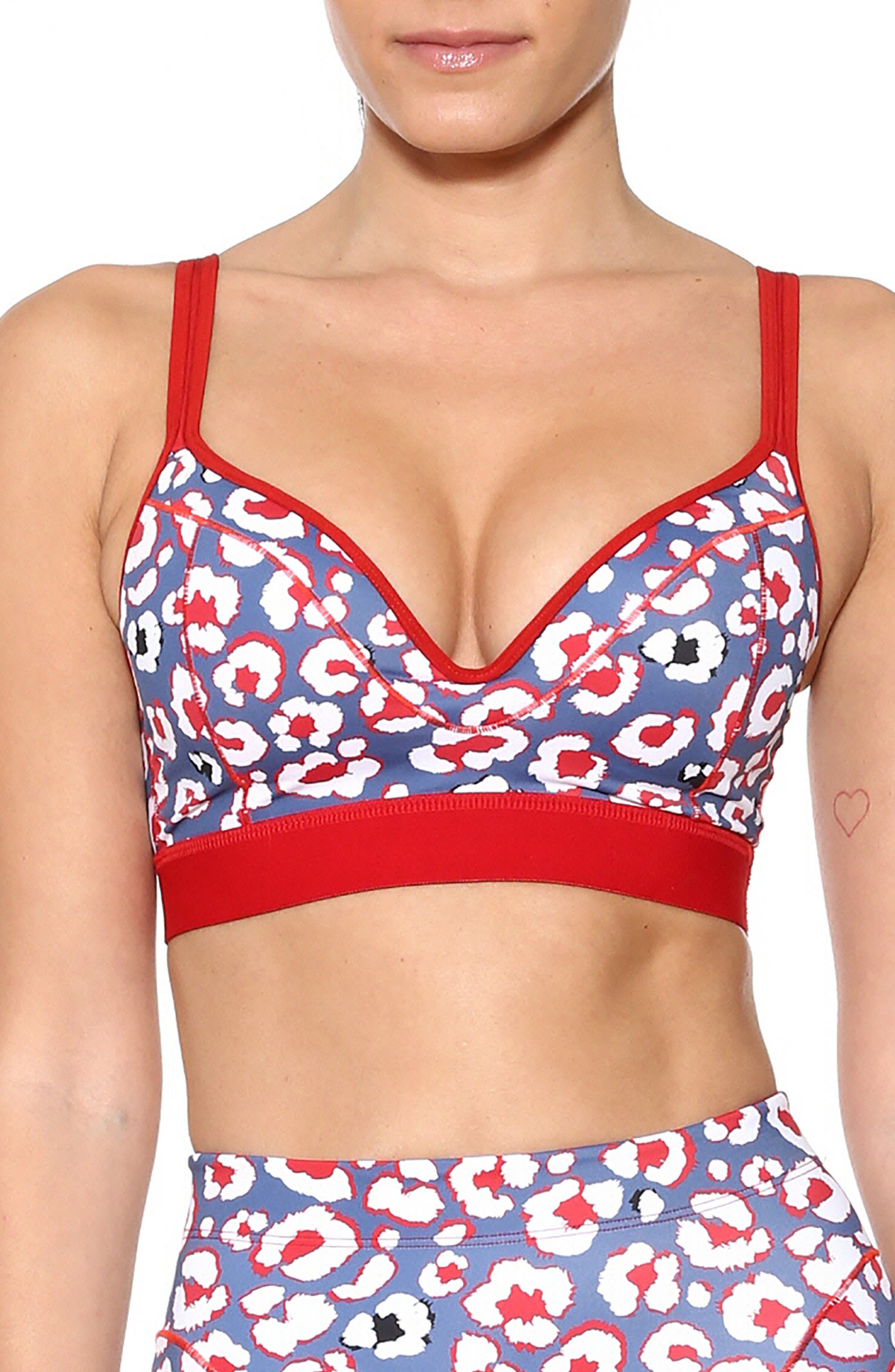Adam Selman Push It Underwire Sports Bra, Blue