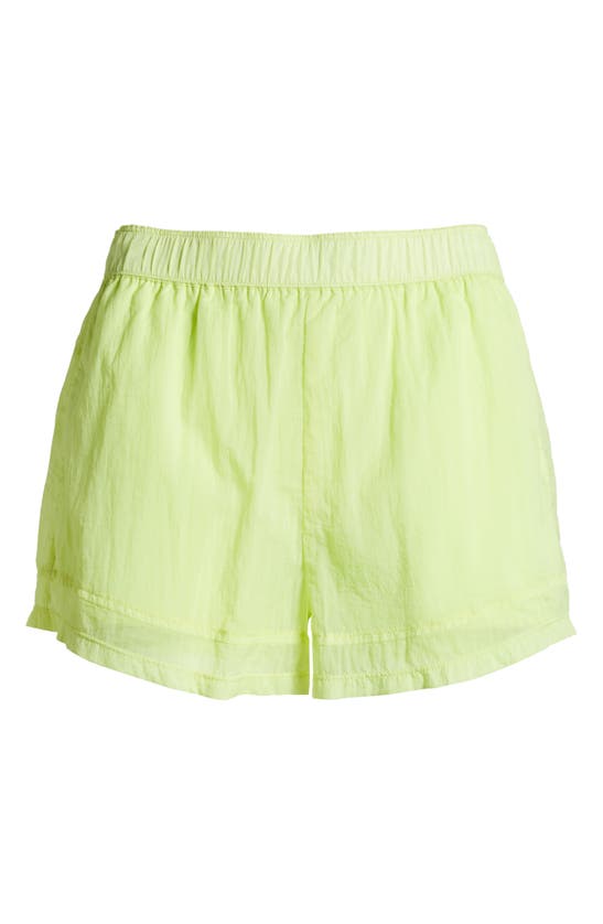 Shop Zella Expression Double Sheer Shorts In Green Finch