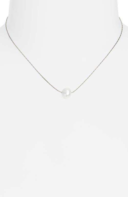 Nordstrom Demi Fine Freshwater Pearl Pendant Necklace In White- Silver