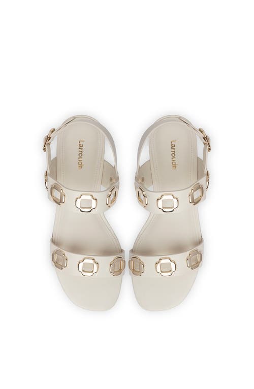 Larroude Milano Leather Dual-buckle Slingback Sandals In Ivory