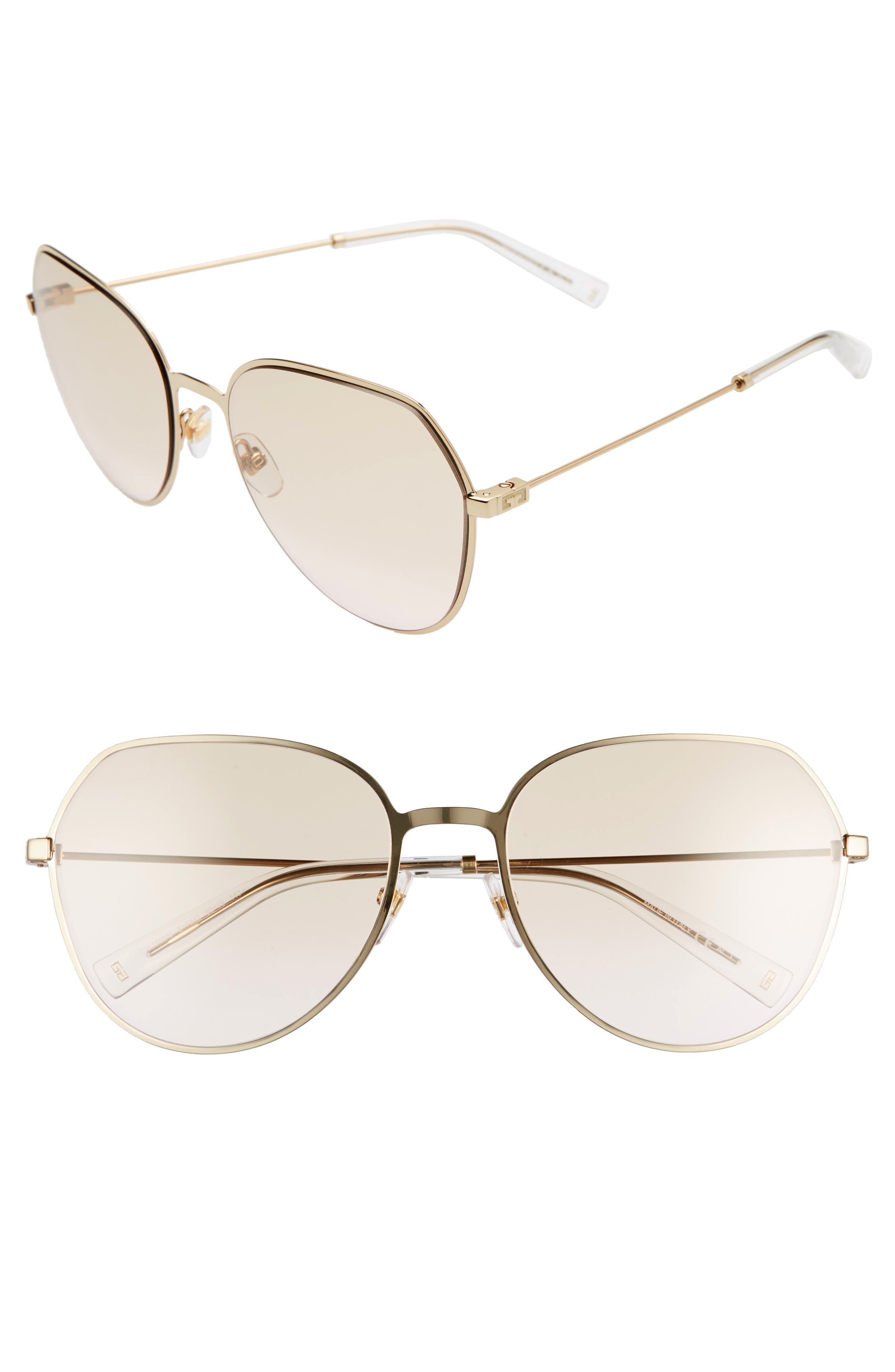 Givenchy Gv 7158/s Round Sunglasses In Gold Pink