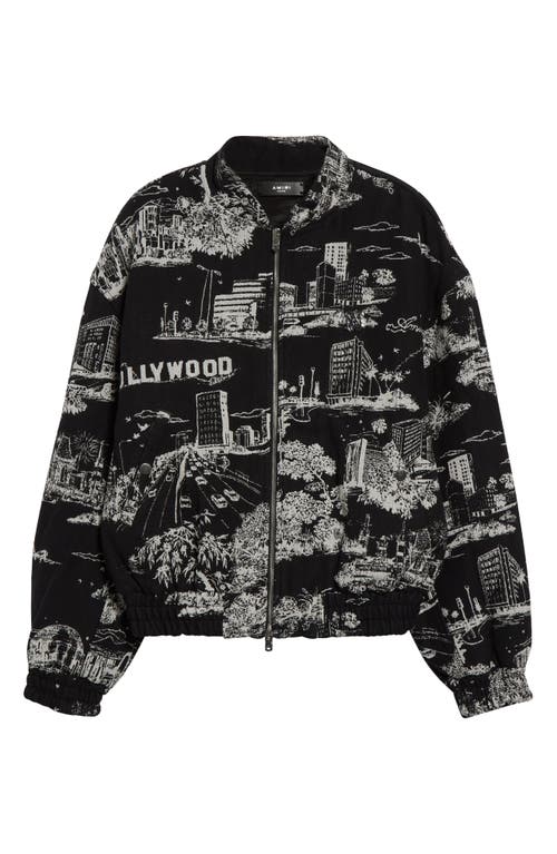 Shop Amiri La Landmark Tapestry Bomber Jacket In Black