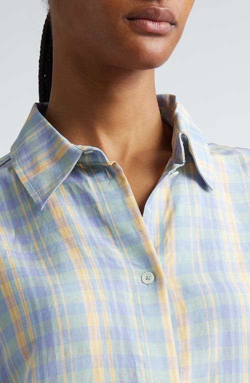 Shop Totême Toteme Relaxed Fit Plaid Linen Blend Button-up Shirt In Madras Check