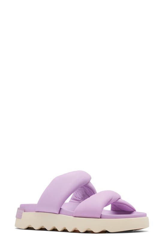 Shop Sorel Viibe Twist Slide Sandal In Euphoric Lilac/ Honey White