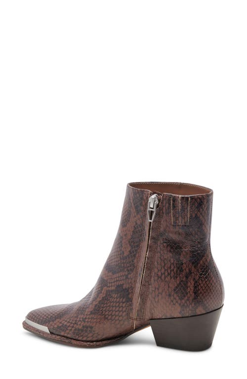 Shop Dolce Vita Nonah Pointed Toe Bootie In Java Snake Embossed