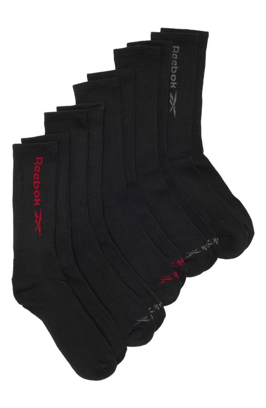 Shop Reebok 5-pack Terry Crew Socks In Black
