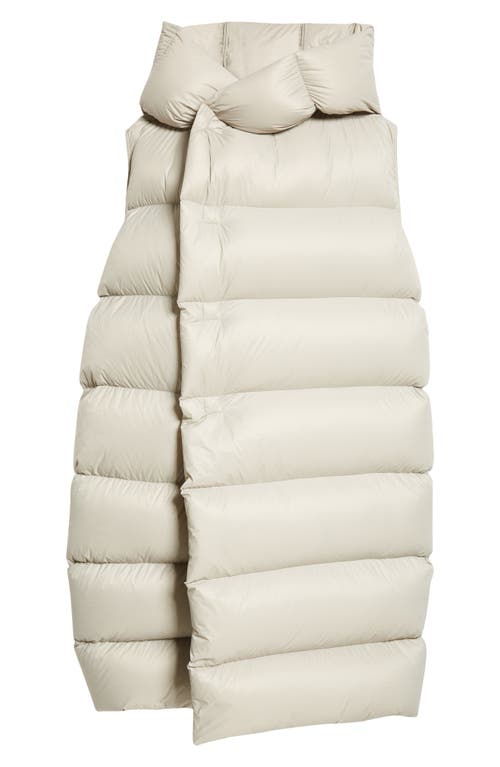 Shop Rick Owens Hooded Nylon Down Puffer Vest In Pearl