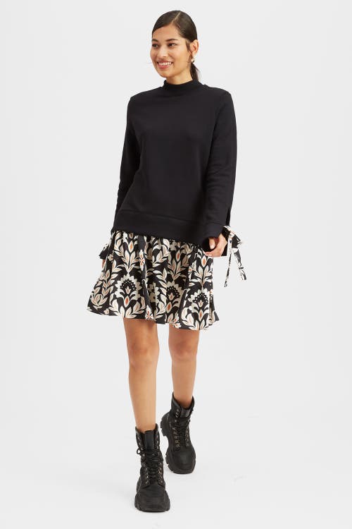La Doublej Cotton-blend Sporty Mini Dress In Ghirlanda Black