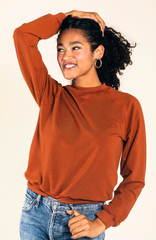 Poplinen Plus Agnes Raglan Organic Cotton + Tencel Sweatshirt In Rust
