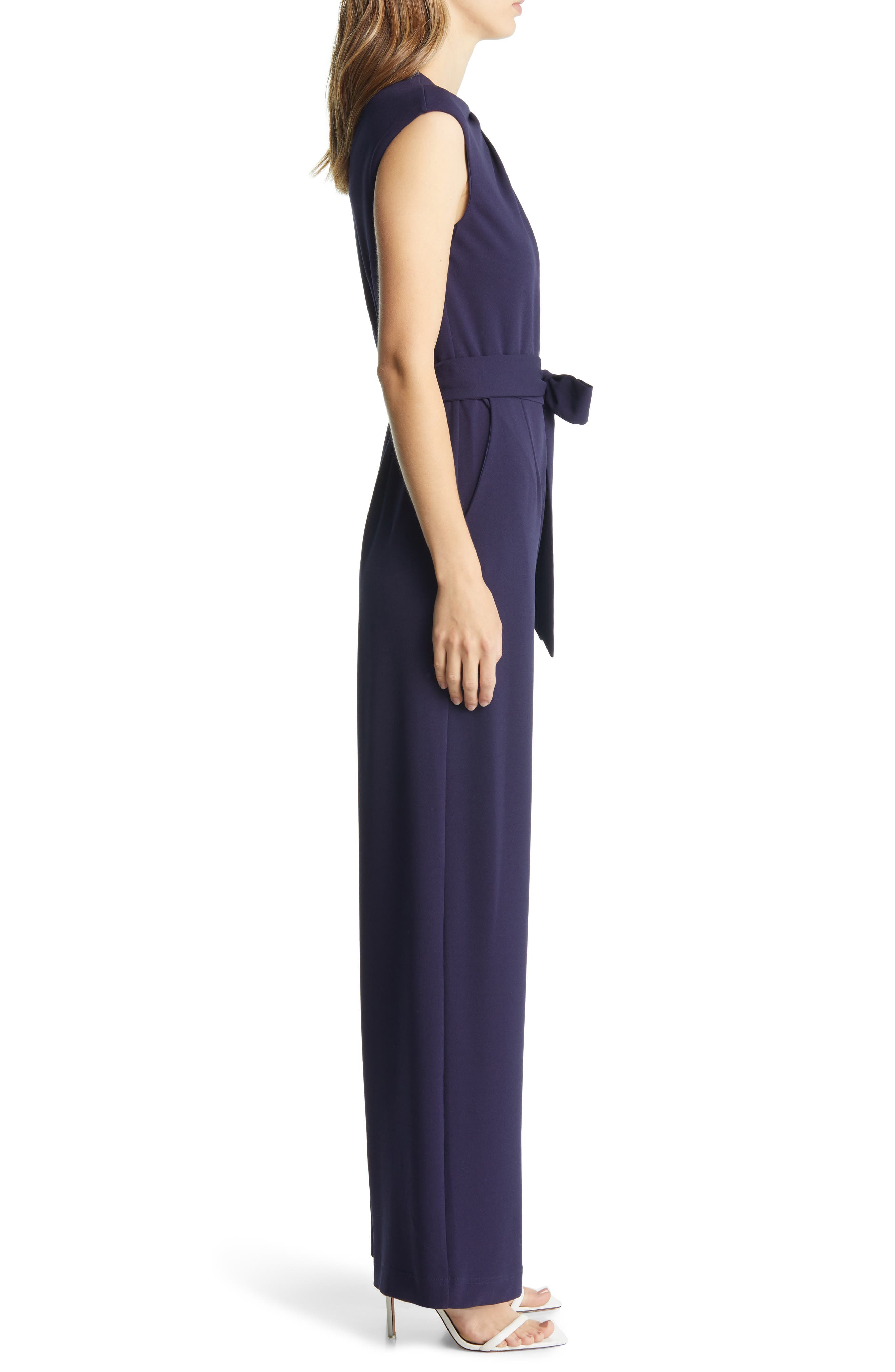 tahari navy jumpsuit