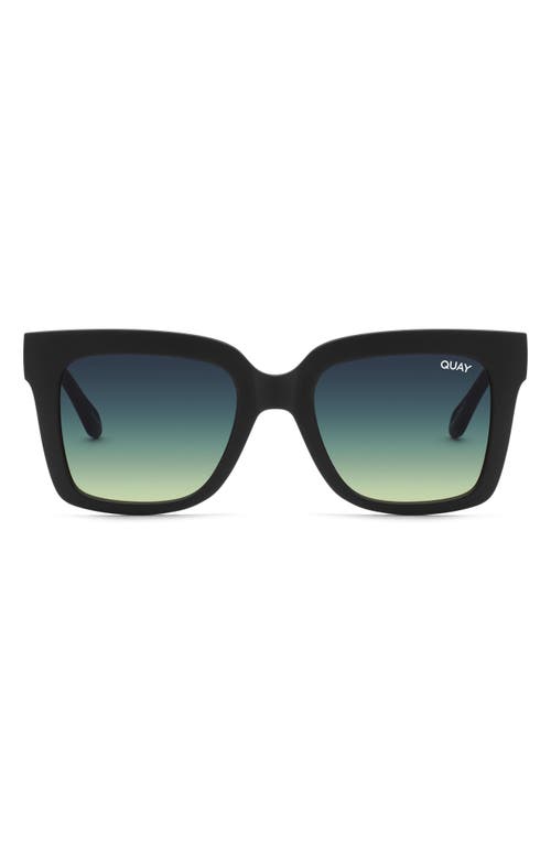 Shop Quay Icy 51mm Gradient Square Sunglasses In Matte Black/smoke Green