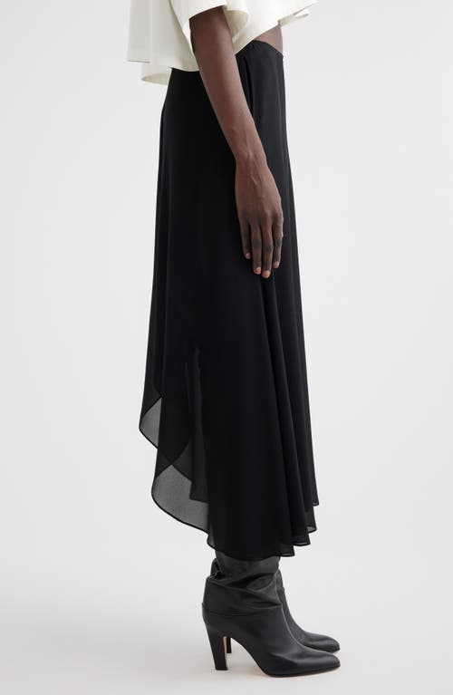 Shop Chloé Sheer Silk Georgette Maxi Skirt In Black