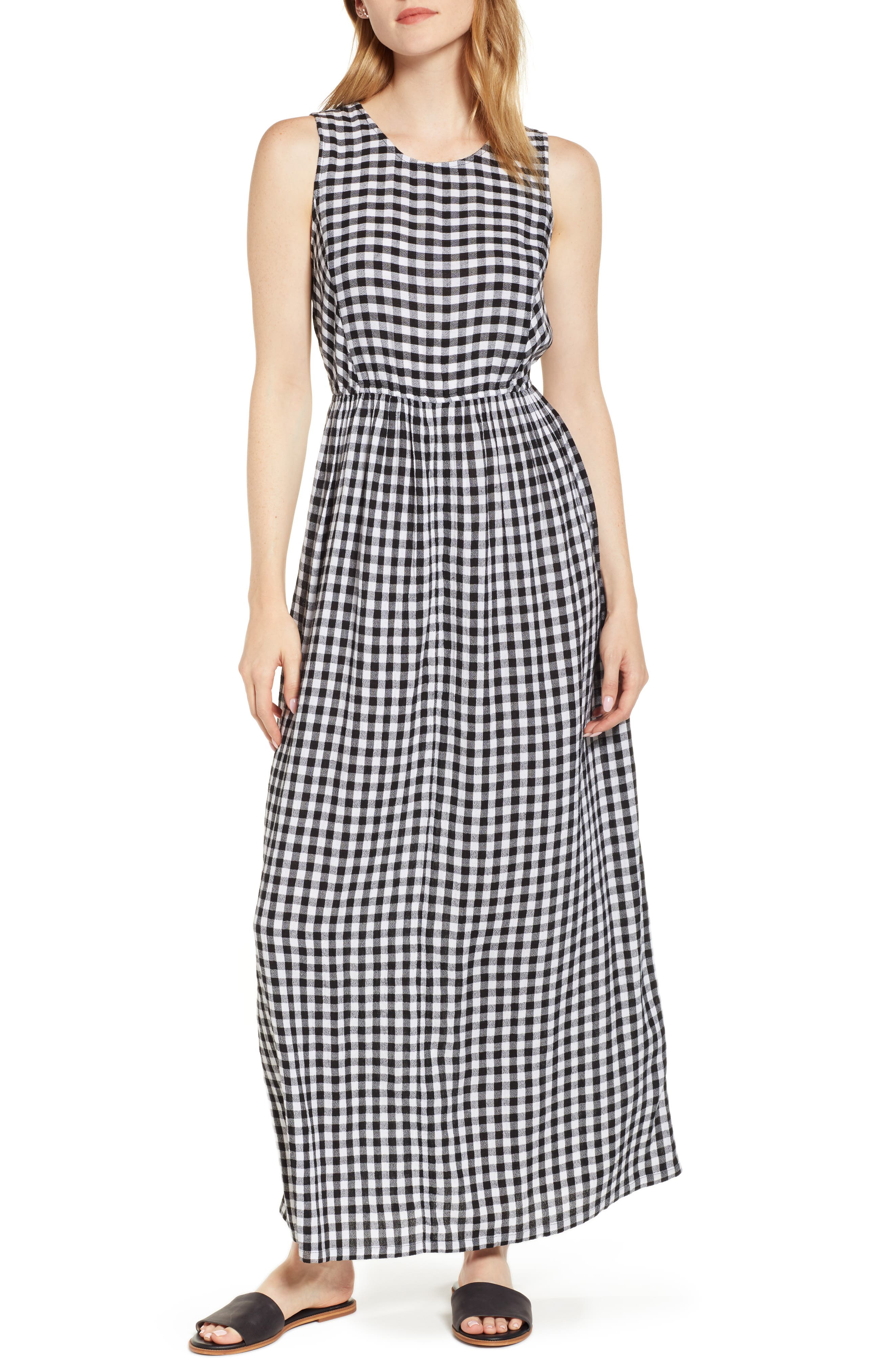 Caslon Smocked Back Maxi Dress, Black