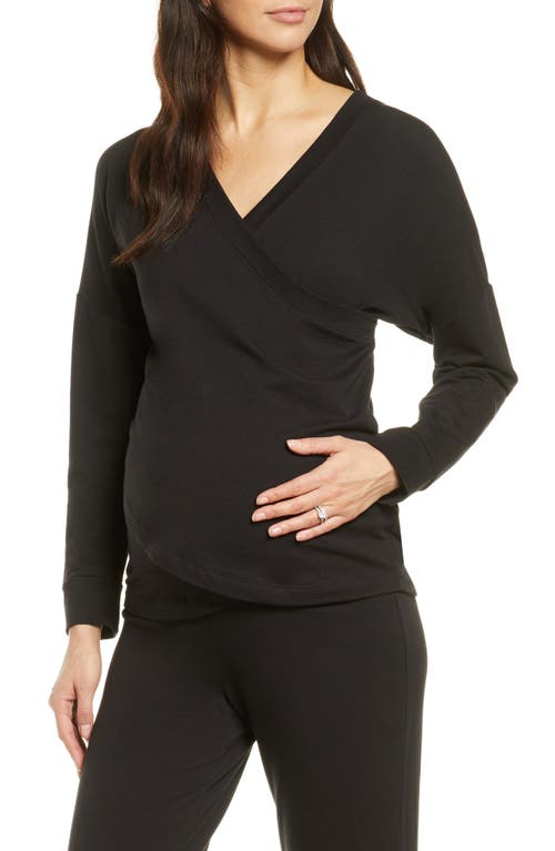 Athleisure Nursing/Maternity Top in Black