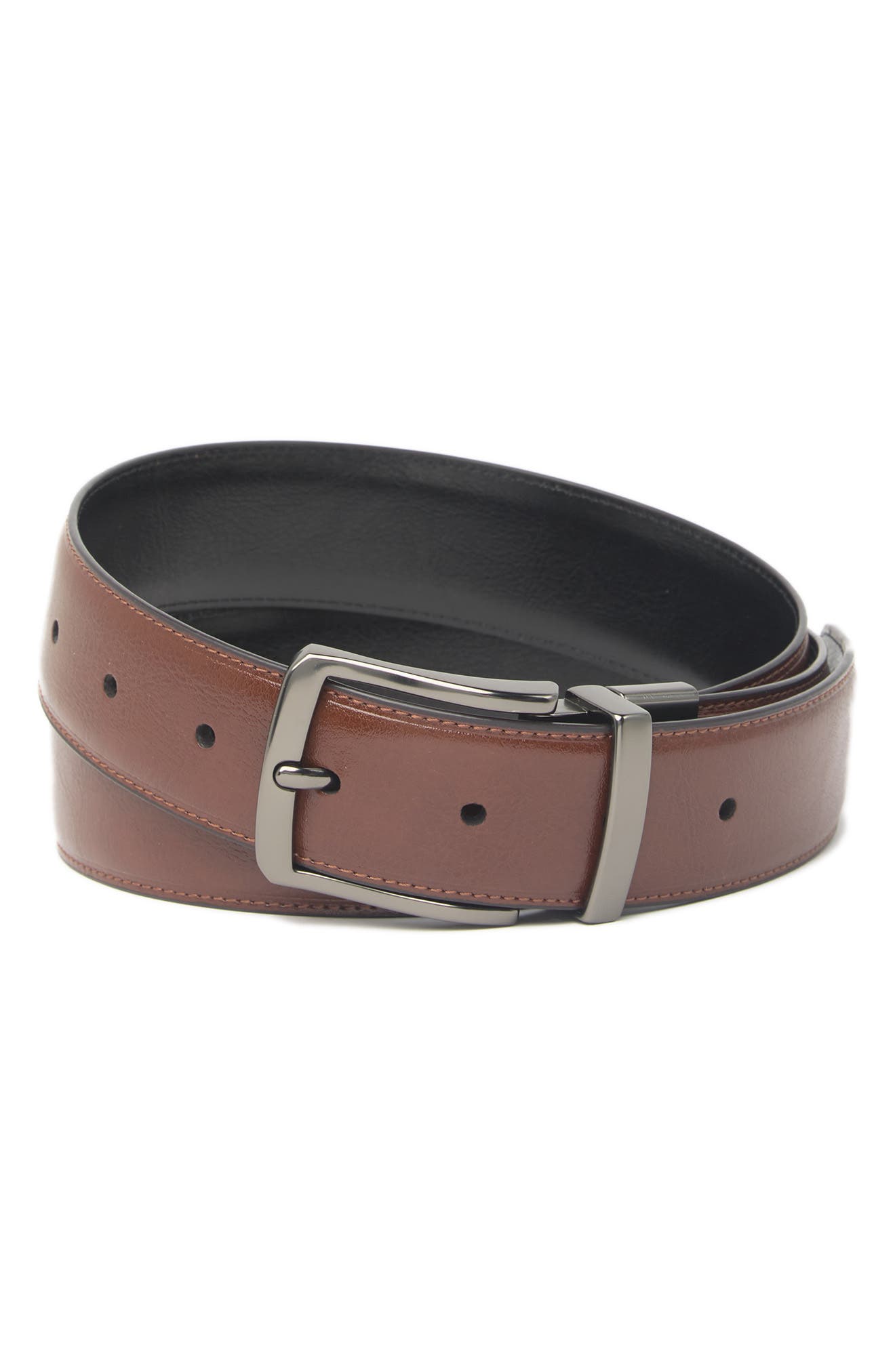Original Penguin Brown Reversible Leather Belt In Lugg3