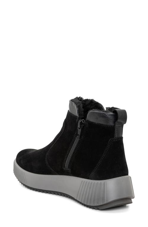 Shop Ara Dahlia Waterproof Faux Fur Lined Sneaker In Black