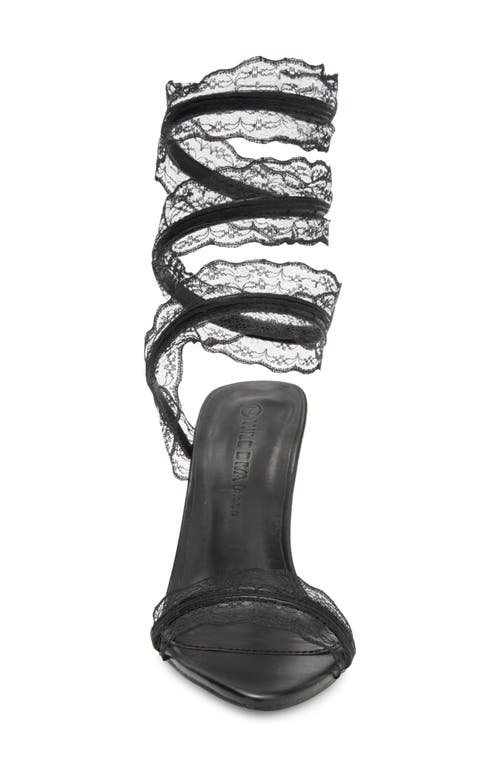 Wild Diva Lounge Shylee Wrap Sandal In Black