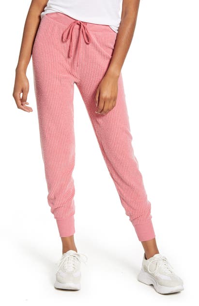 Click to view more detailed imagery on our partner's website Wildfox Jack Ribbed Cotton Blend Jogger Pants In French Rose