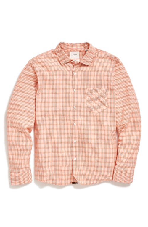 Billy Reid John T Standard Fit Stripe Cotton Dobby Button-Up Shirt Terracotta at Nordstrom,