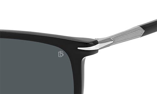 Shop David Beckham Eyewear 53mm Rectangular Sunglasses In Black Dark Ruthenium