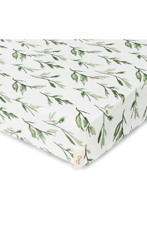 CRANE BABY Cotton Sateen Fitted Crib Sheet in White 