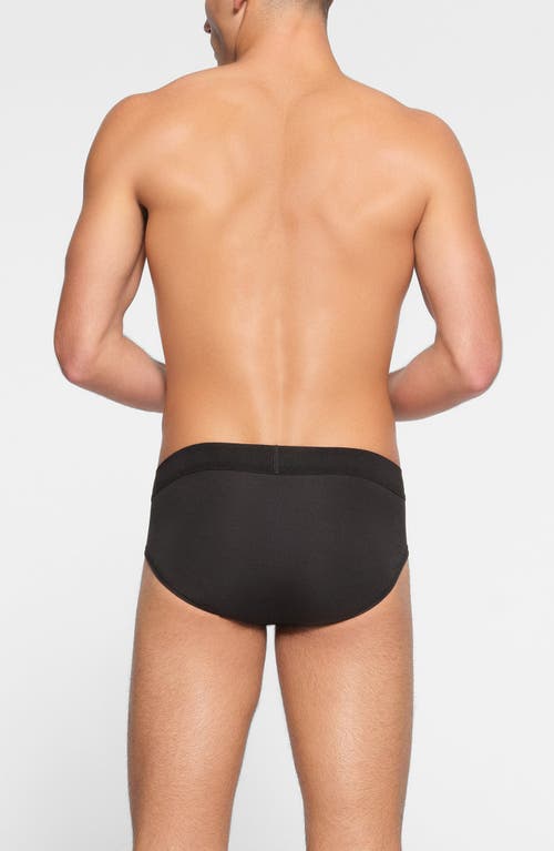 Shop Skims Cotton & Modal Blend Briefs In Onyx