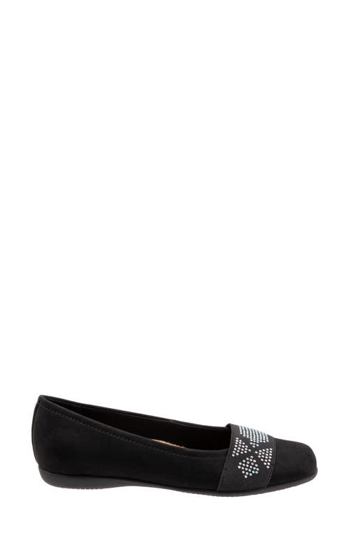 Shop Trotters Samantha Flat In Black/gem