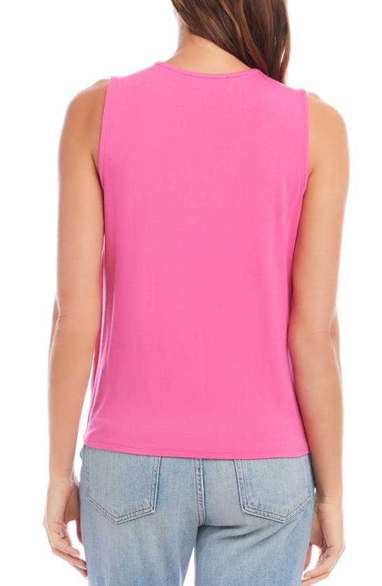 Shop Karen Kane Layered Drape Front Sleeveless Top In Pink