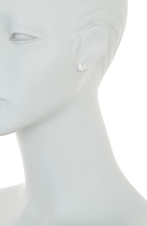 Danecraft Cz Butterfly Pendant Necklace & Earrings Set In Silver