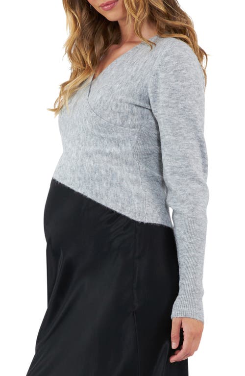 Shop Ripe Maternity Willa Maternity/nursing Sweater In Silver Marle