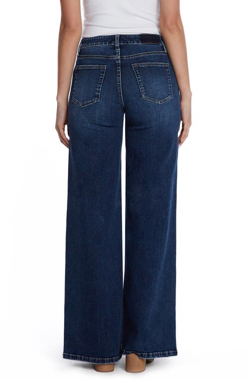 Shop Hint Of Blu High Waist Wide Leg Jeans In Night Sky Blue