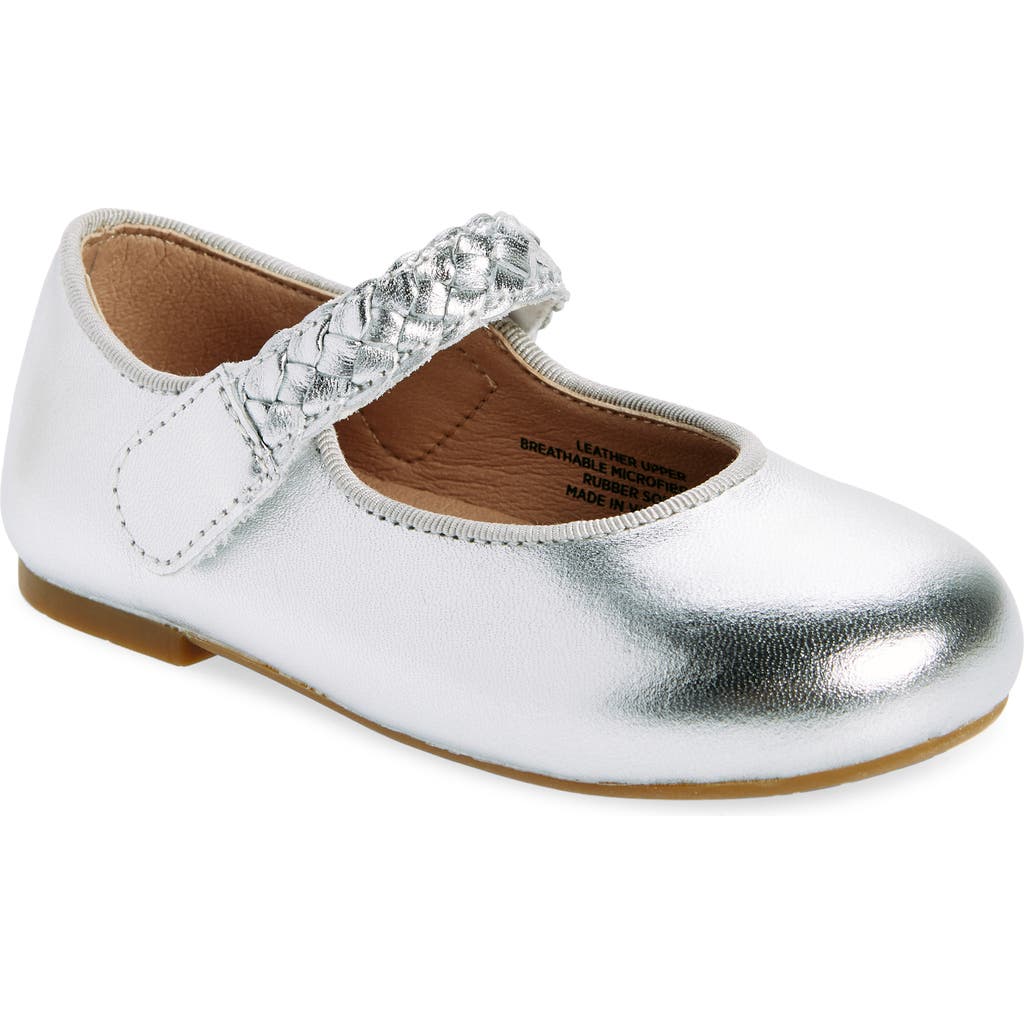Shop Old Soles Kids' Lady Plat Mary Jane In Silver/gum Sole