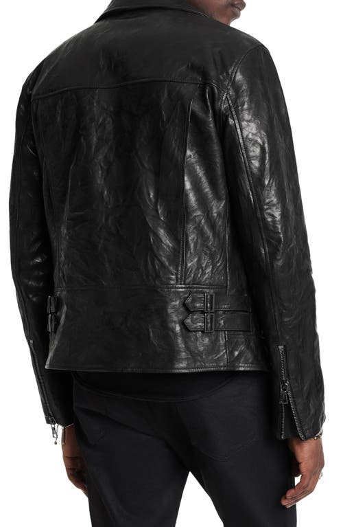 Shop John Varvatos Chelsea Slim Fit Leather Motorcycle Jacket In Black