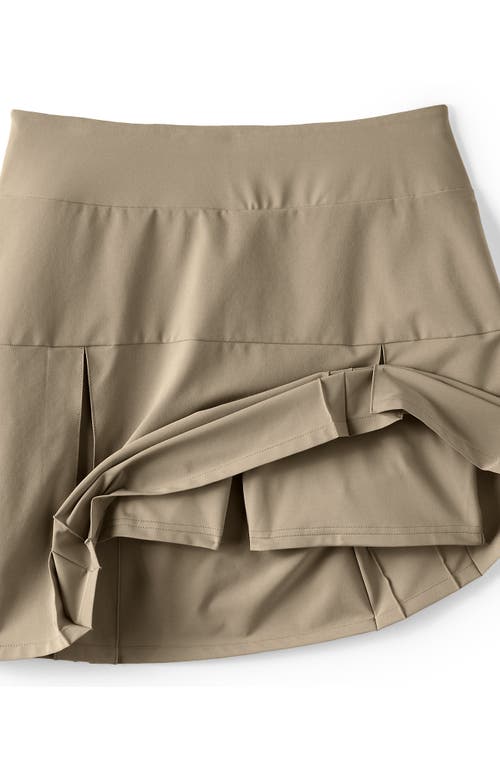 Shop Lands' End School Uniform  Performance Pleated Skort Above The Knee In Khaki