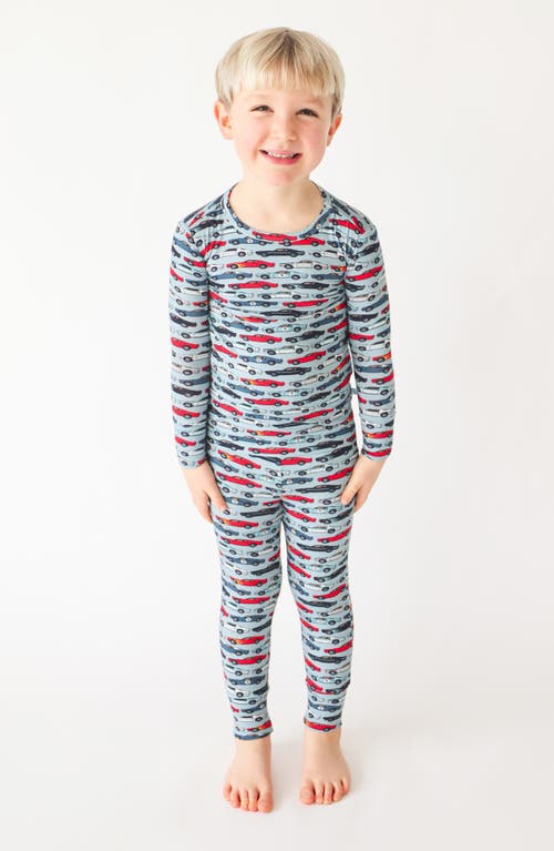 Shop Posh Peanut Kids' Miles Fitted Two-piece Pajamas In Blue