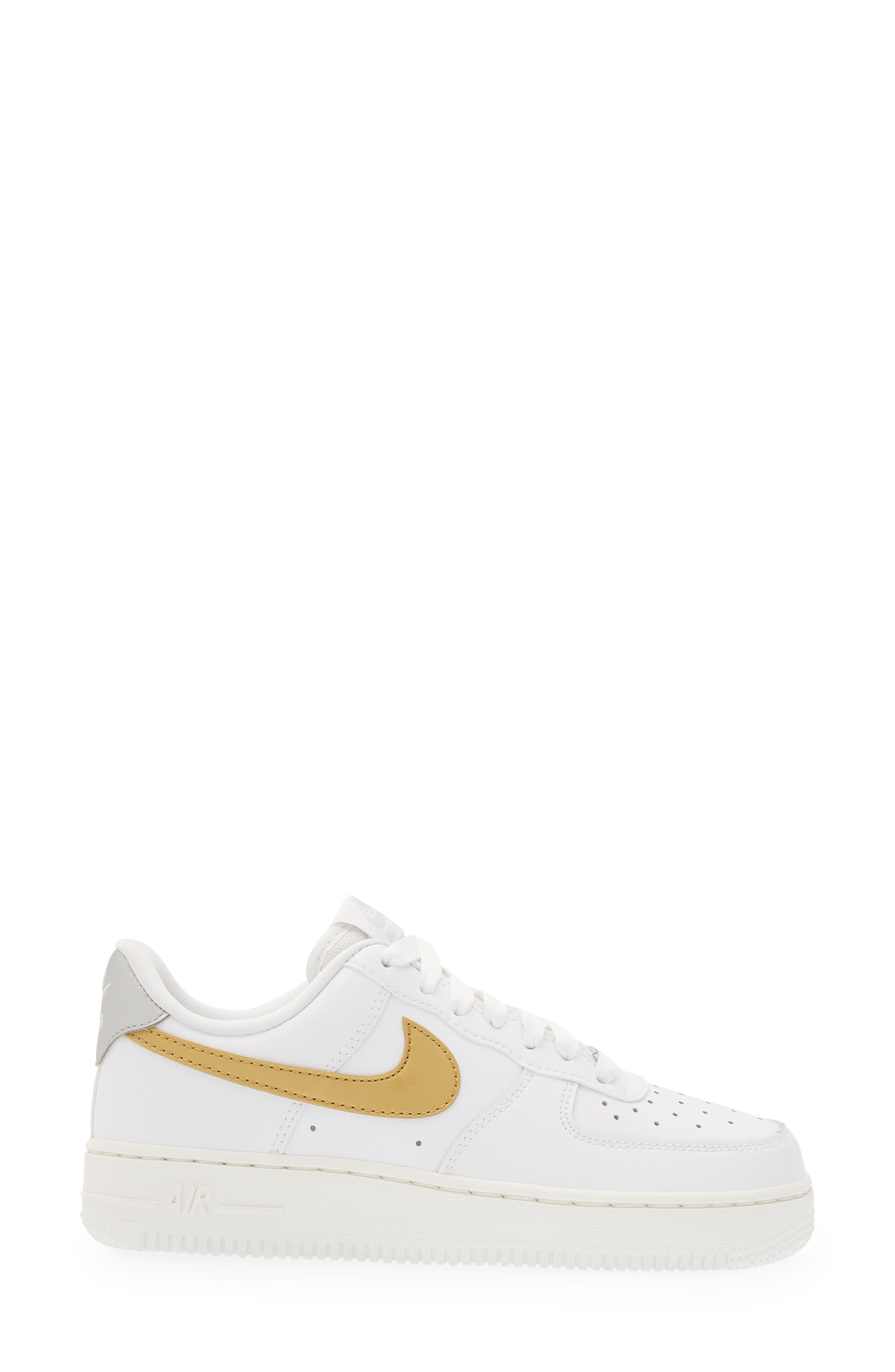 white and gold nike af1