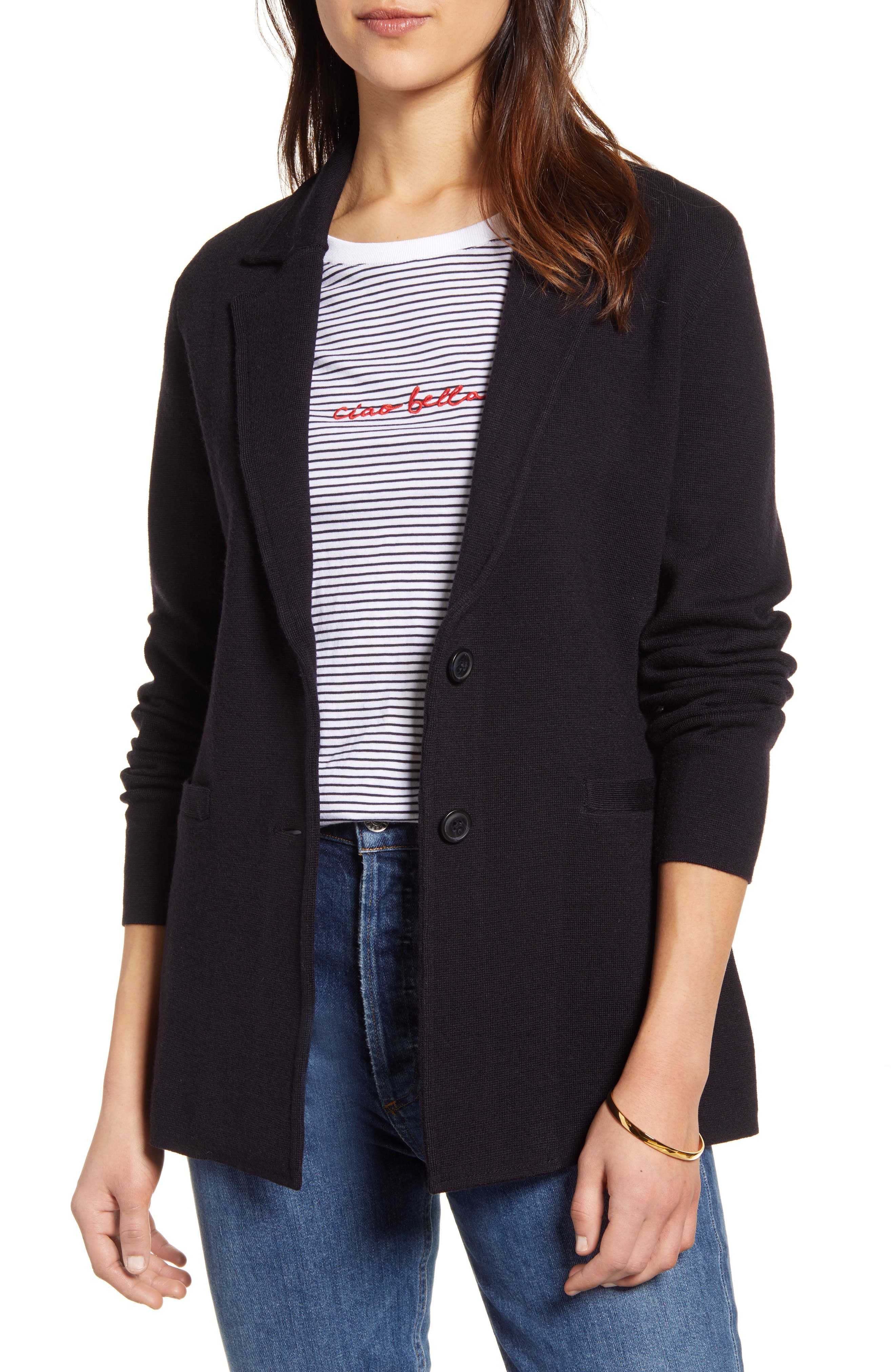 structured cardigan blazer