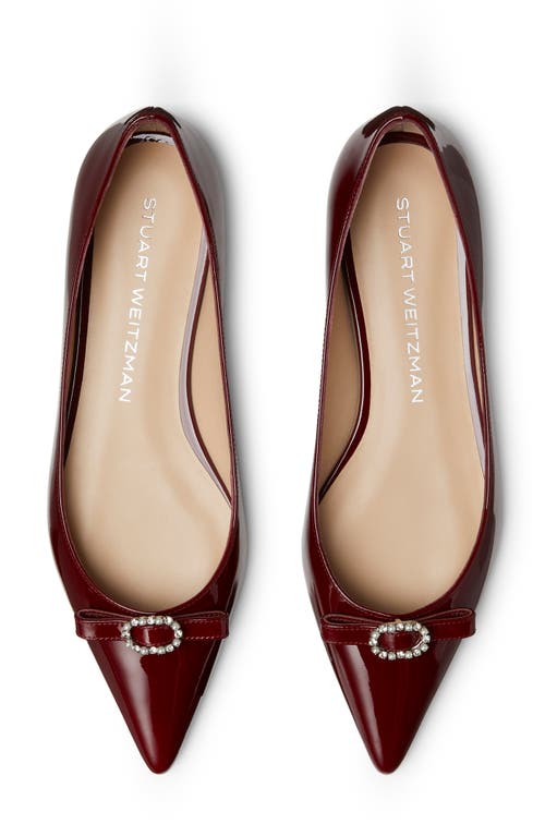 Shop Stuart Weitzman Diana Bow Pointed Toe Flat In Rosewood