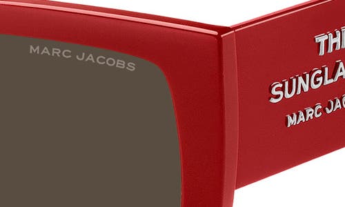 Marc Jacobs 53mm Gradient Rectangular Sunglasses In Red/brown