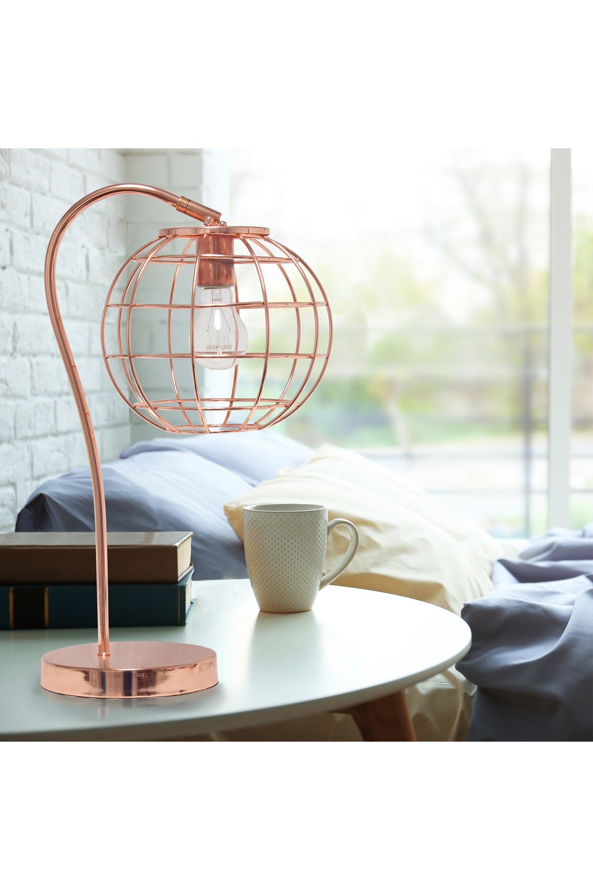 Lalia Home Arched Metal Cage Table Lamp In Gold