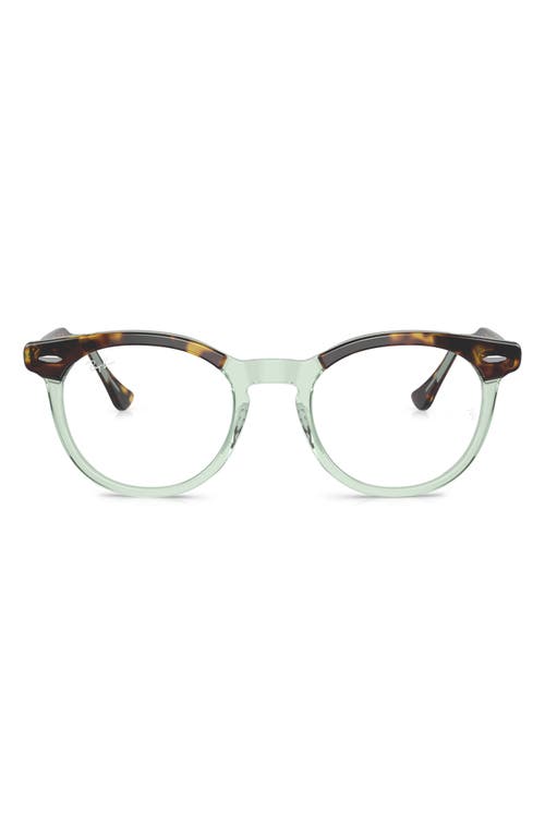 Ray-Ban 49mm Eagle Eye Square Optical Glasses in Trans Green at Nordstrom