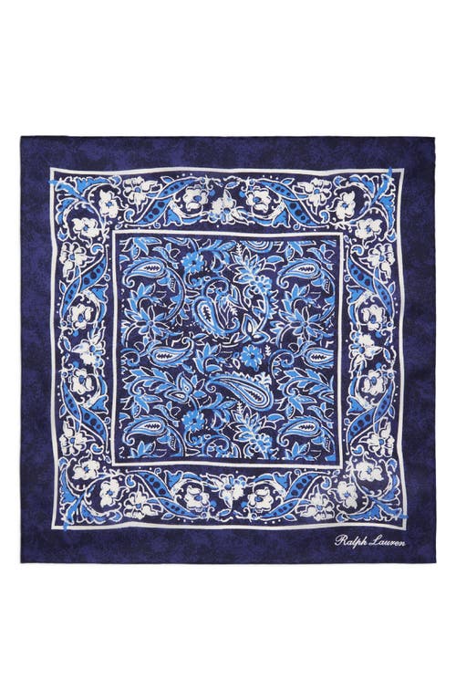 Paisley Silk Pocket Square in Navy/Blue