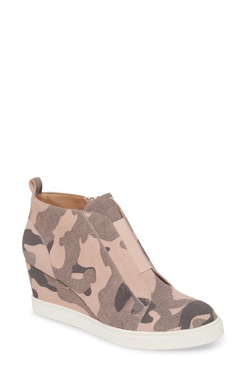 Linea Paolo Felicia Wedge Sneaker in Blush Pink Suede