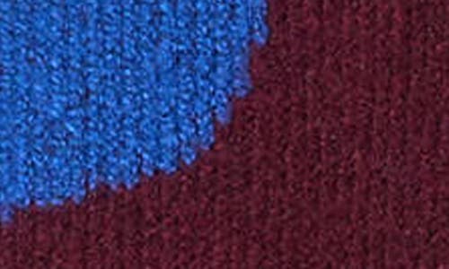 Scotch & Soda Crewneck Pullover Sweater In Burgundy Tulip Intarsia